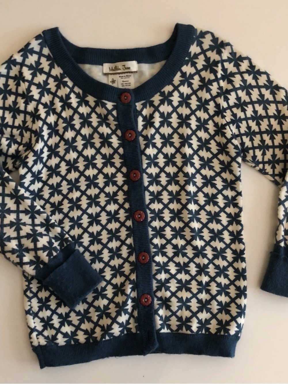 Matilda Jane Cardigan Blue Ivory Girls Sz 8 Windy City